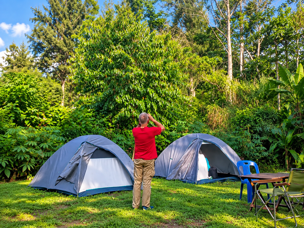 Ground tent camping in Uganda at African River Camps