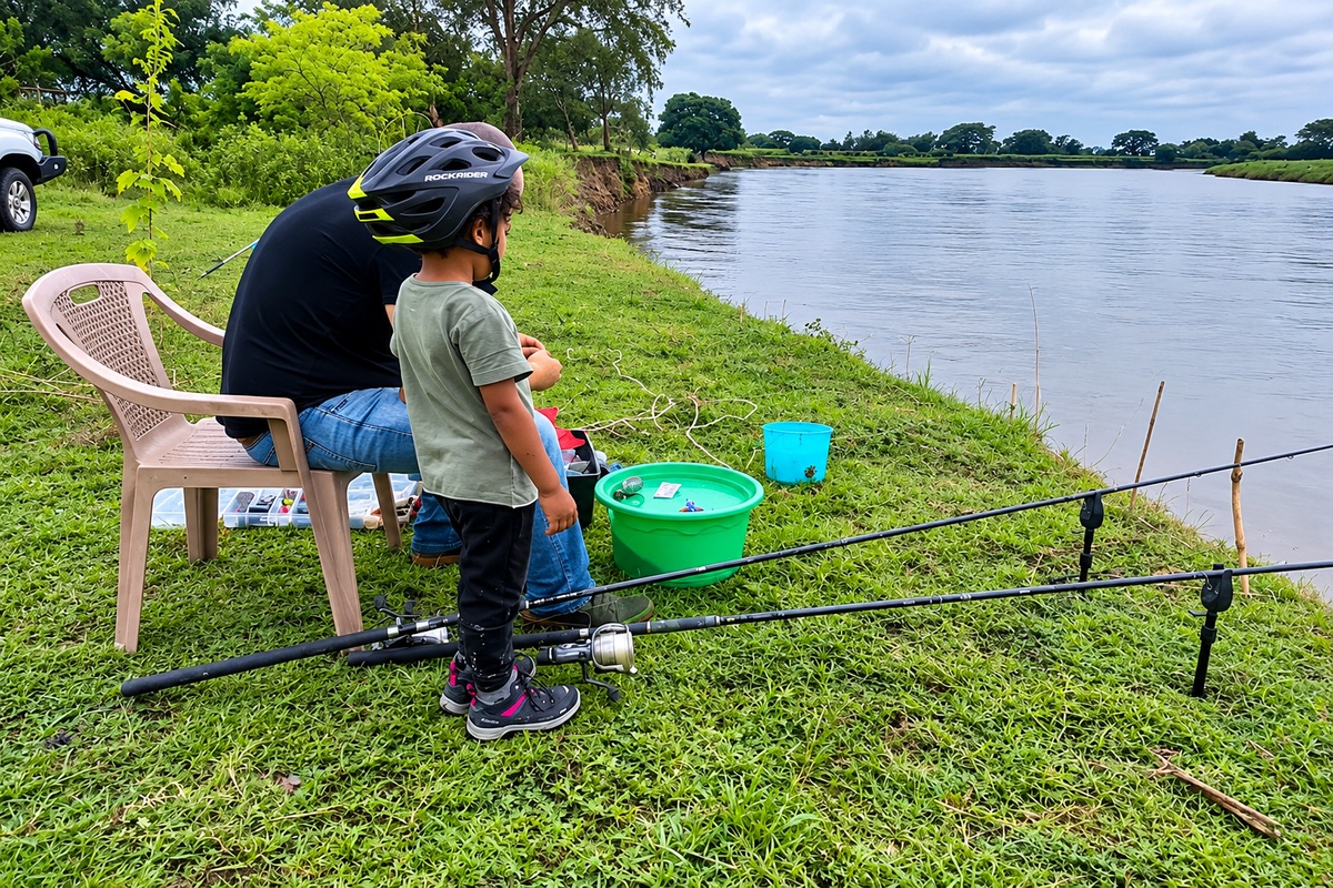 Family fishing experience in Semliki Uganda