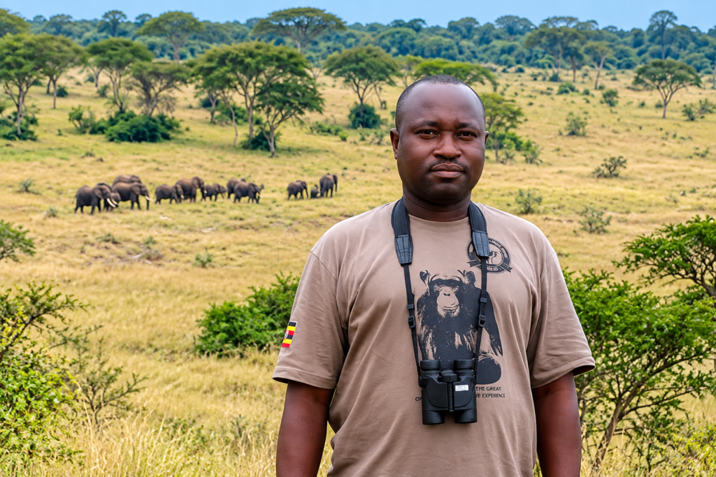 Kaenyi safari guide Monday Godfrey in Queen Elizabeth National Park
