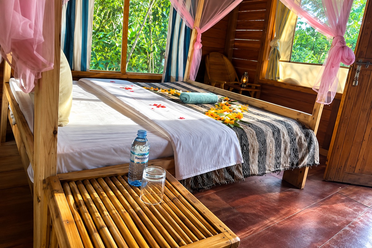 Forest cottage room at Little Monkey Camp Kibale
