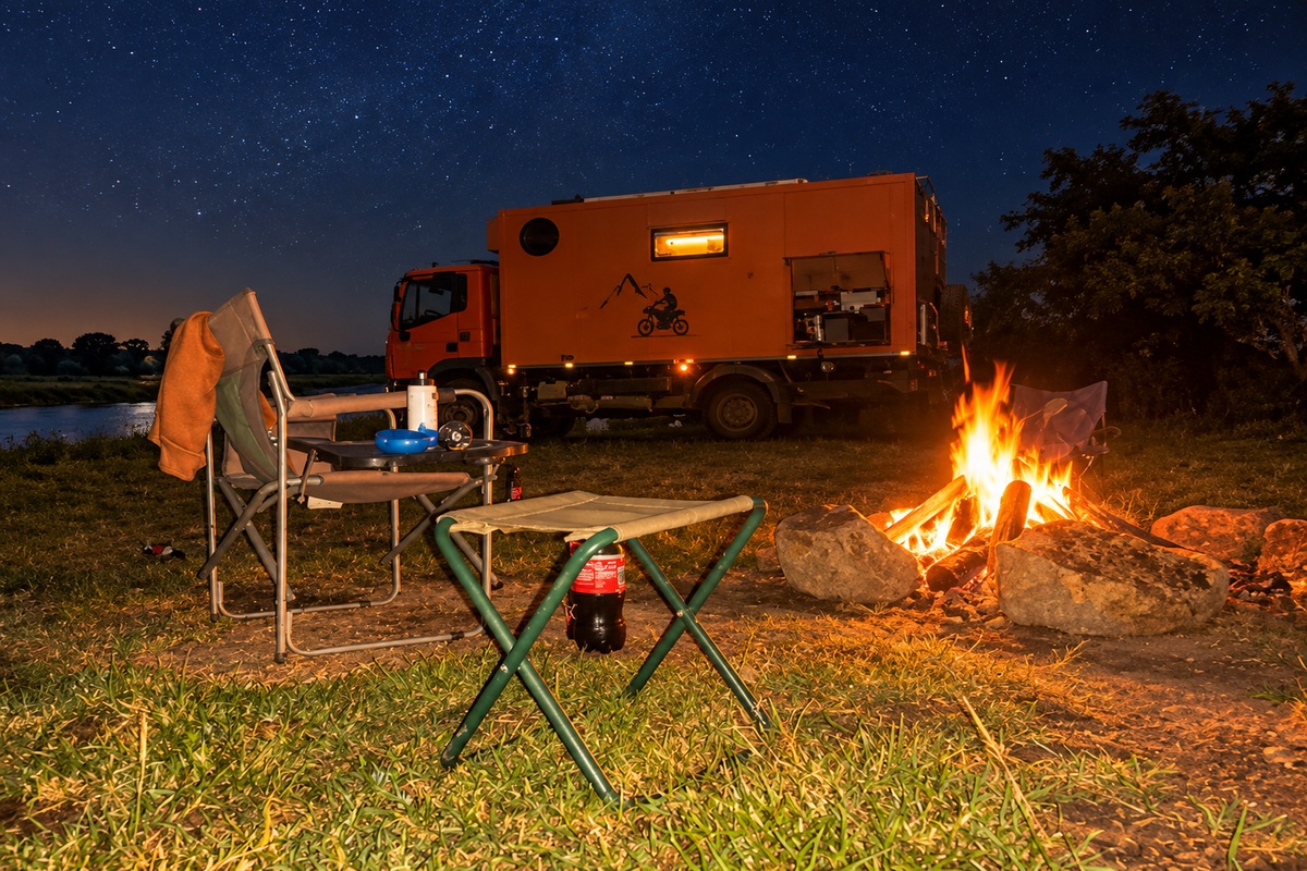 Overland camping beside the river in Semliki Uganda