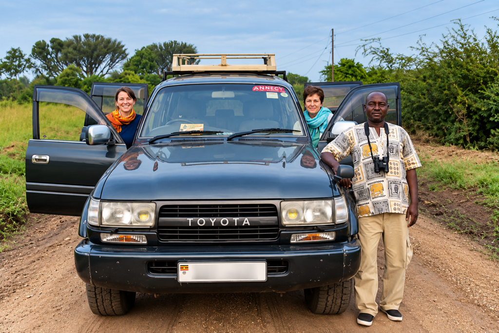 Self-drive safari guide in Queen Elizabeth National Park with guests