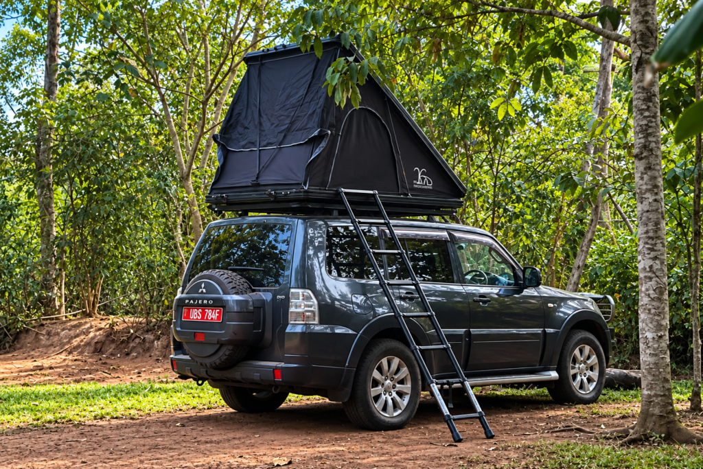 Rooftop tent camping near Bugoma Forest