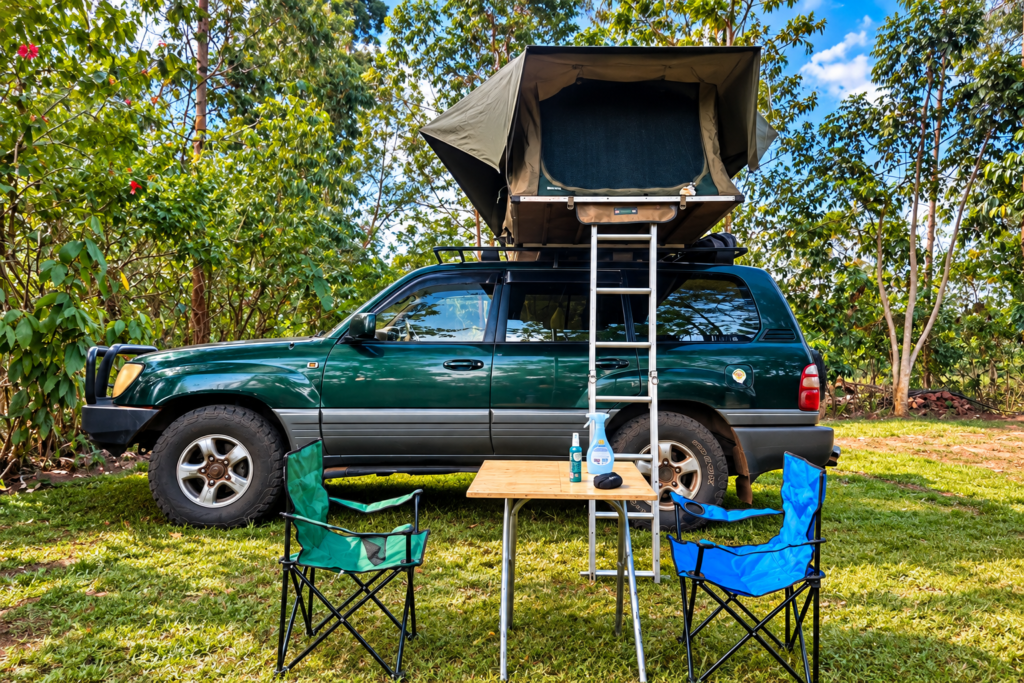 Car hire in Uganda with 4x4 rooftop tent vehicle