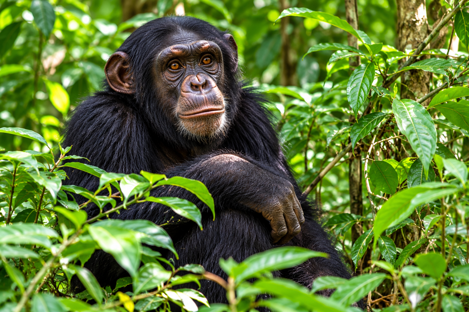 Chimpanzee in Kibale National Park Uganda